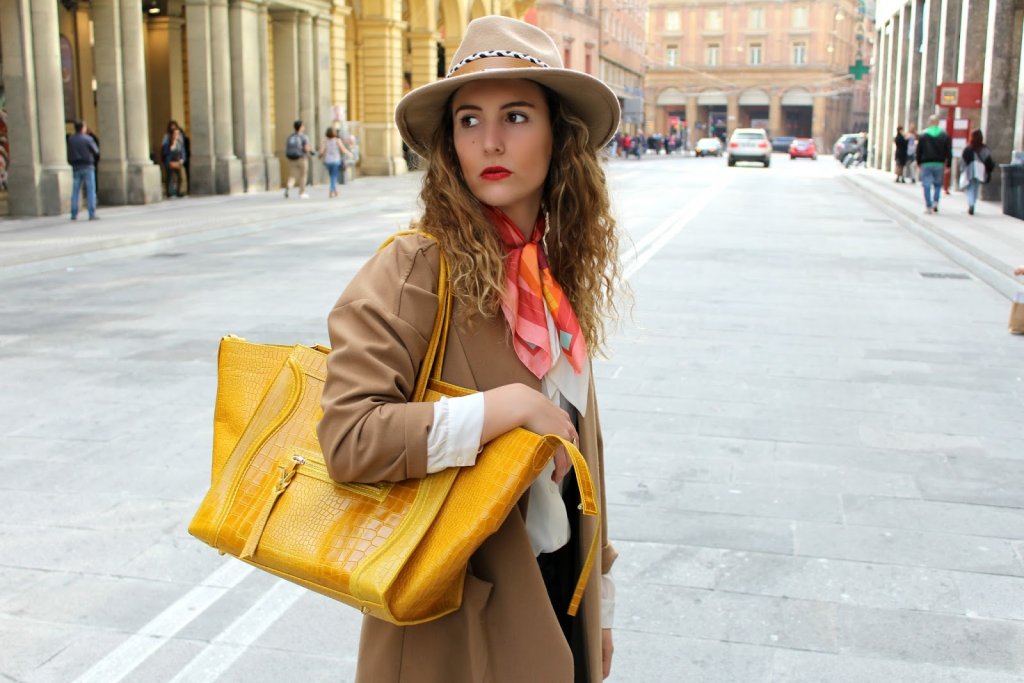 camel coat - blue denim - yellow bag - scarf (26)-min
