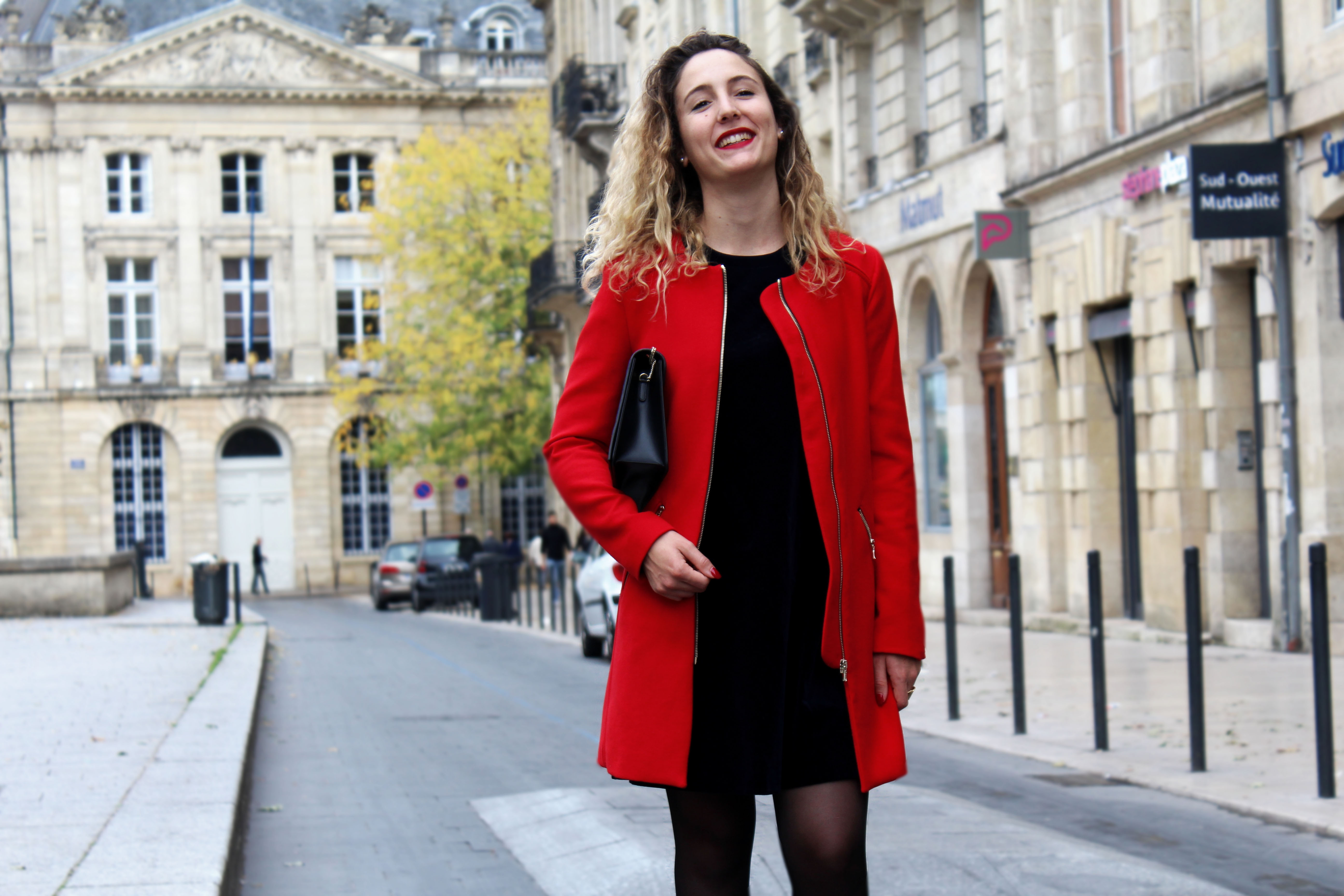 look manteau rouge femme
