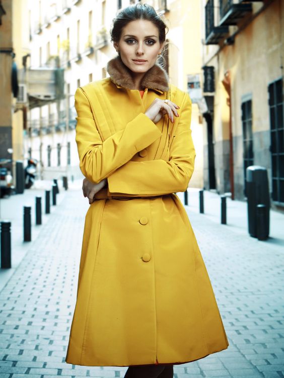 Manteau jaune Olivia Palermo