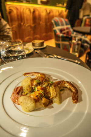 restaurant gastronomique Bouscat, restaurant bistronomique, gambas et émulsion